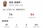 若昂·佩德罗本场3射2正进1球+1失良机 6对抗5成功+2抢断 获7.4分