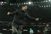 4-0领先维拉！阿尔特塔张开双臂握拳庆祝