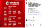 省港杯次回合中国香港队名单：孙铭谦、梁诺恒、劳烈斯领衔