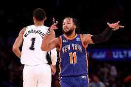 NBA杯决赛后再战！马刺VS尼克斯首发：文班、布伦森各自领衔出战