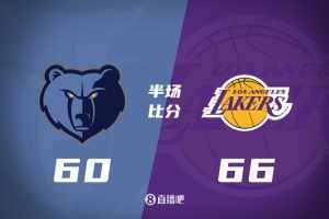 半场战报：湖人66-60灰熊 詹姆斯17+6+3东契奇13+4+4拉拉维亚18分