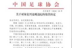 行贿+赌球+操控比赛，足协官方公布对朱宏兴处罚：终身禁足