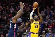 西部第6VS东部第5！ESPN预测明日胜率：湖人57.9% 76人42.1%