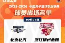 北京VS浙江大名单出炉！麦基&周琦坐镇北京内线 ！