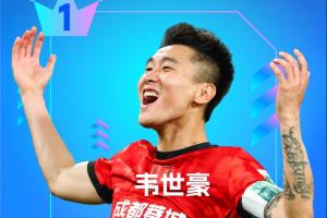 【直播吧】中超第12轮最佳:韦世豪双响主导逆转!赛季第二次当选